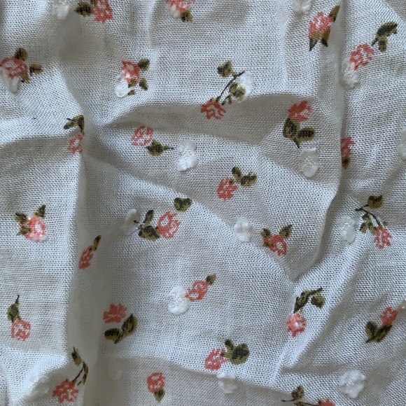 📌 Billabong Swiss Dot Rosebud Crop Peasant Blouse - Picture 3 of 5